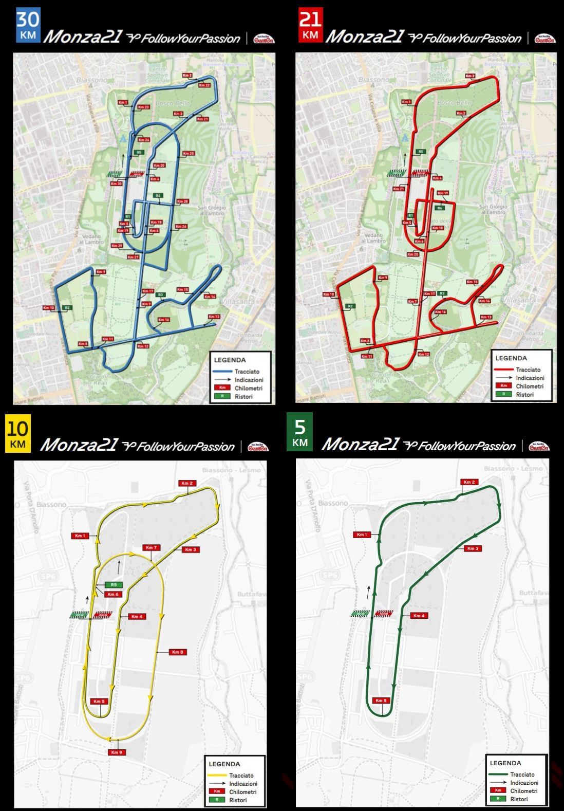 Monza Half Marathon & 30km, 10km, 5km run ITINERAIRE