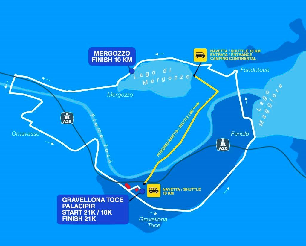 Mezza Due Laghi Mappa del percorso