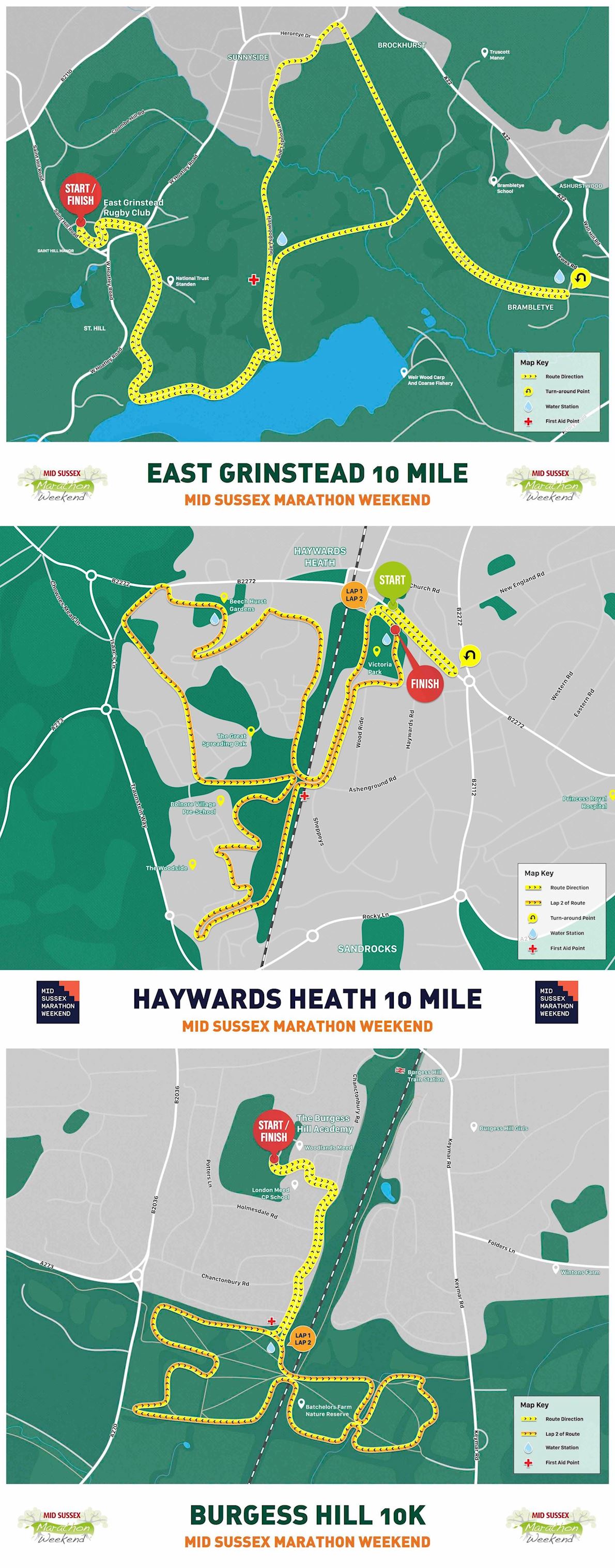 Mid Sussex Marathon Weekend Route Map