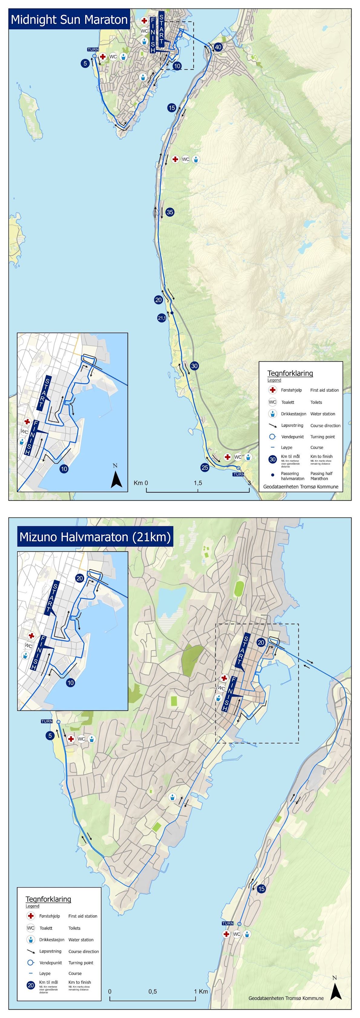 Tromsø Midnight Sun Marathon Route Map