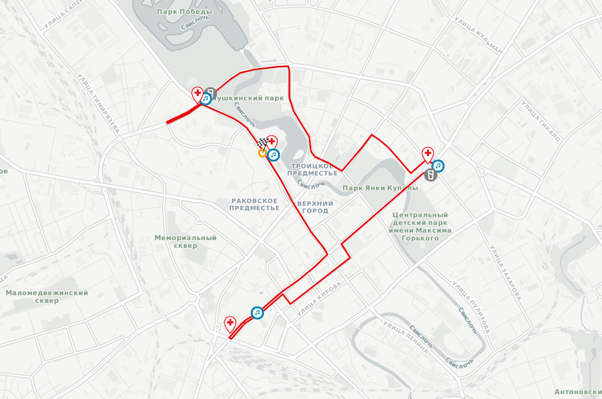 Minsk Half Marathon 路线图