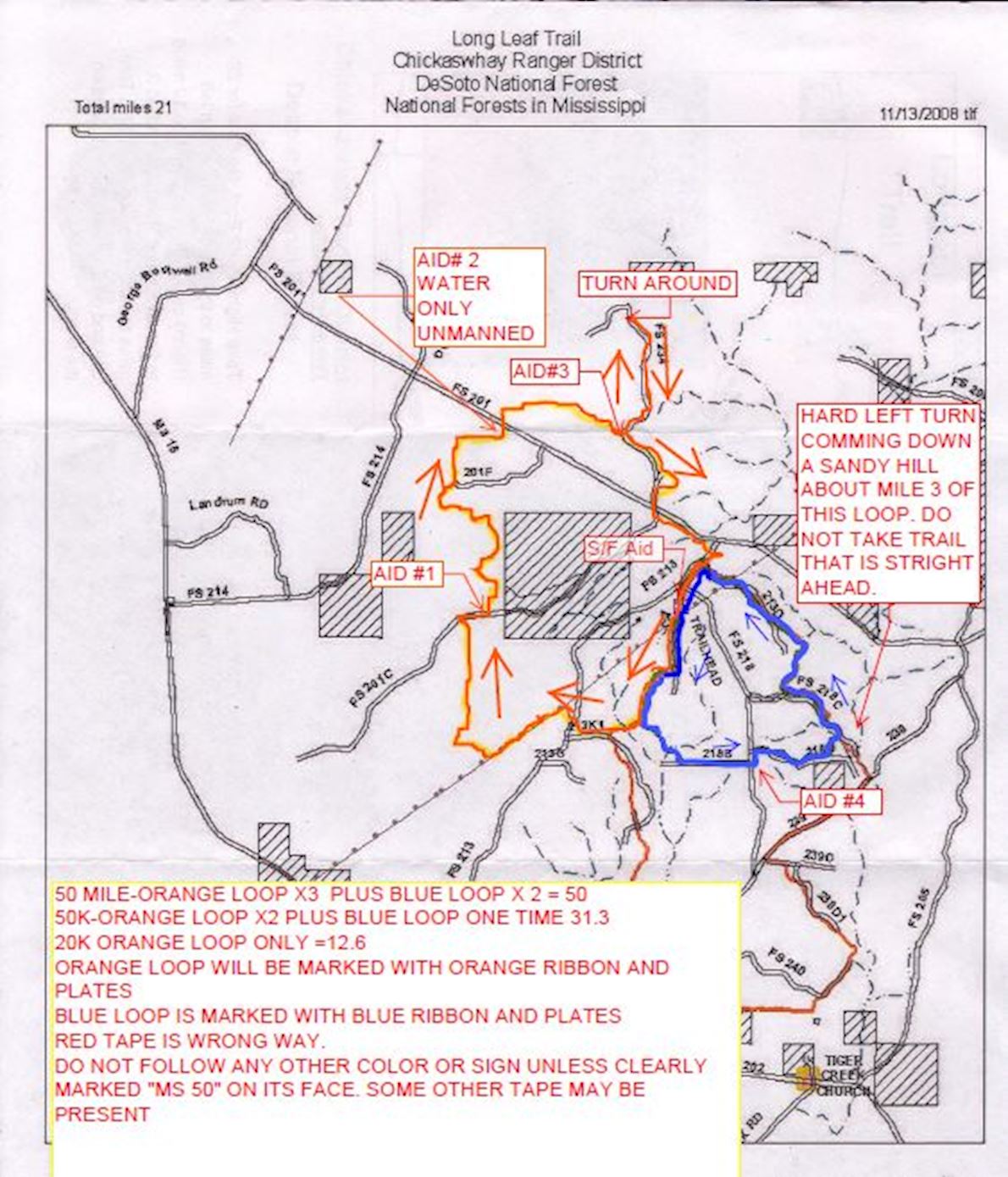 Carl Touchstone Mississippi Trail Runs Route Map