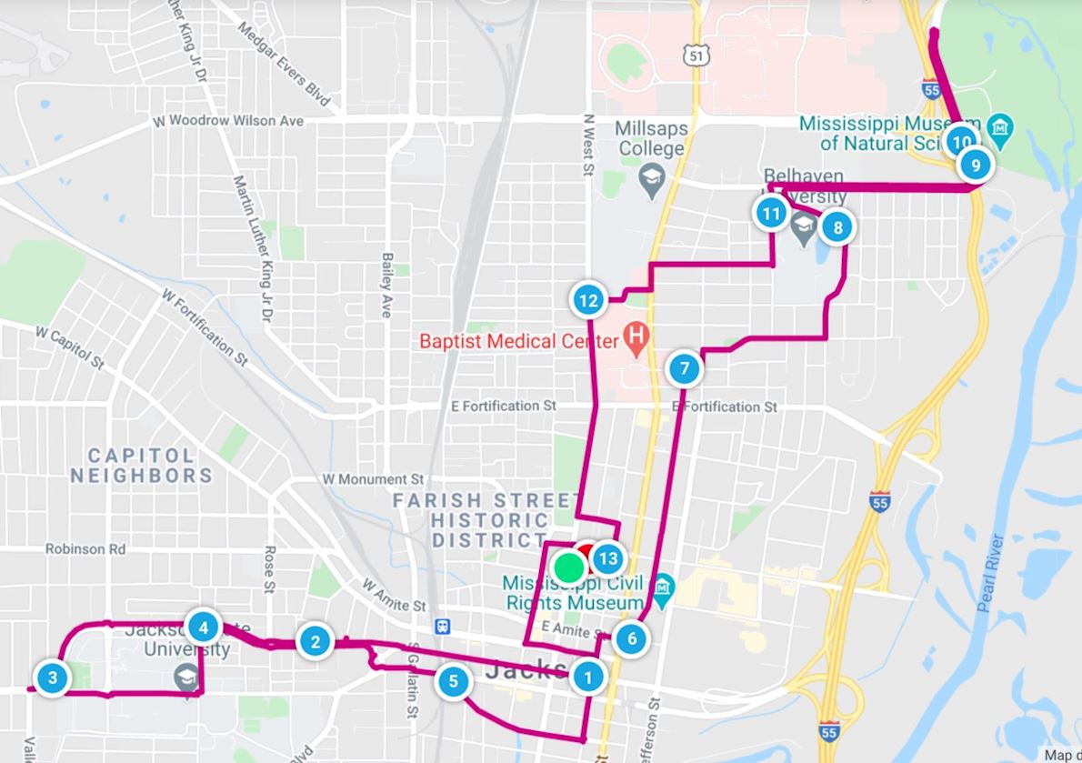 Mississippi Blues Marathon Route Map