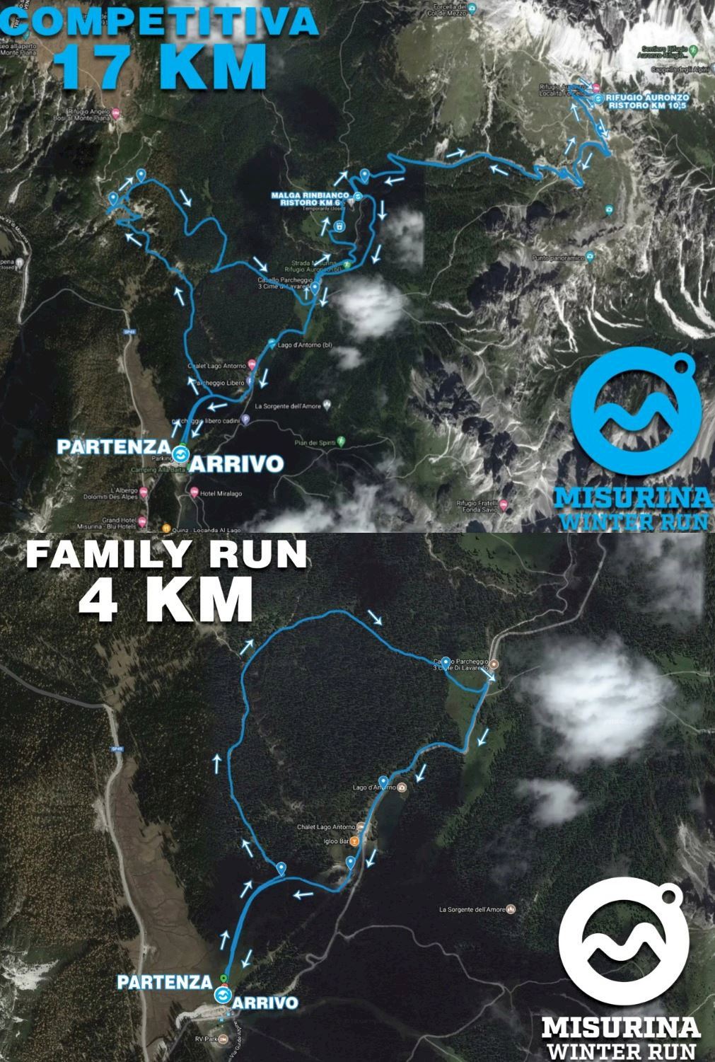 Misurina Winter Run 路线图