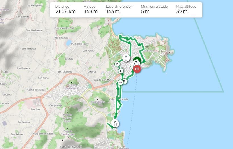 Mitja Marató Cala Rajada Mappa del percorso