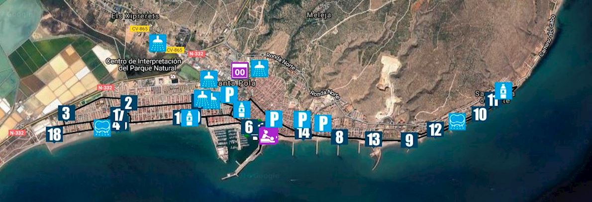 Mitja Marató Internacional Vila Santa Pola Routenkarte