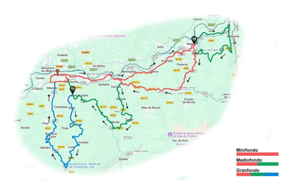 Monção e Melgaço Granfondo Routenkarte