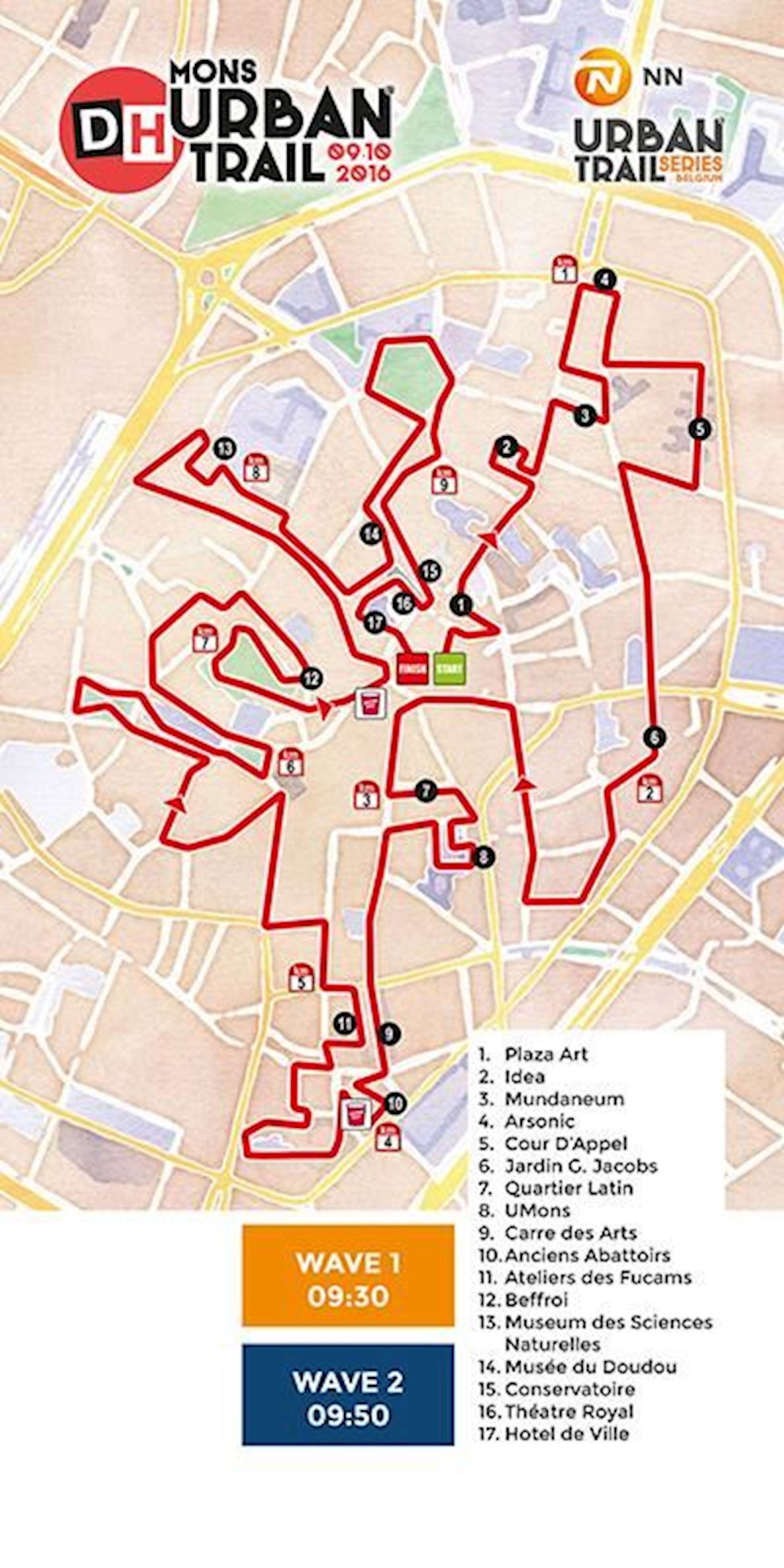 Mons Urban Trail Routenkarte