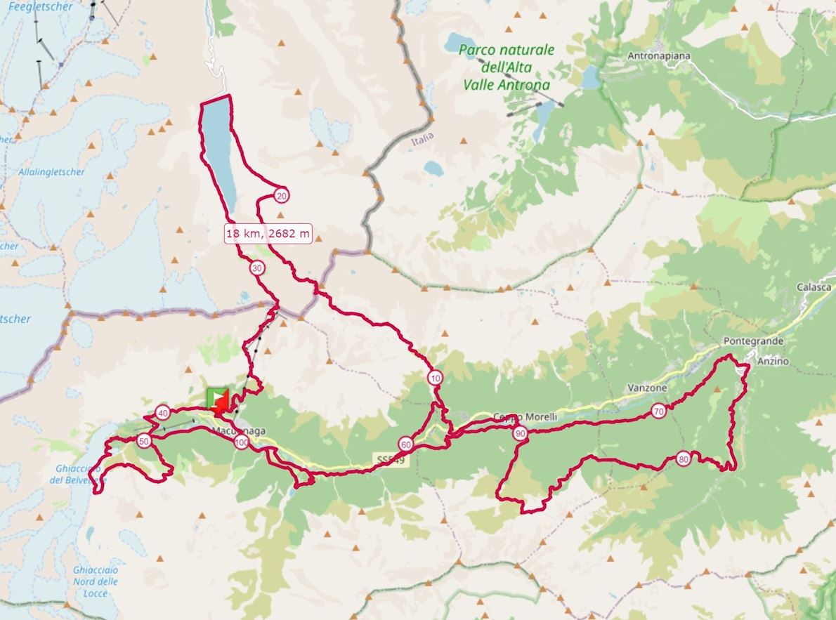 Monterosa Est Himalayan Trail Mappa del percorso