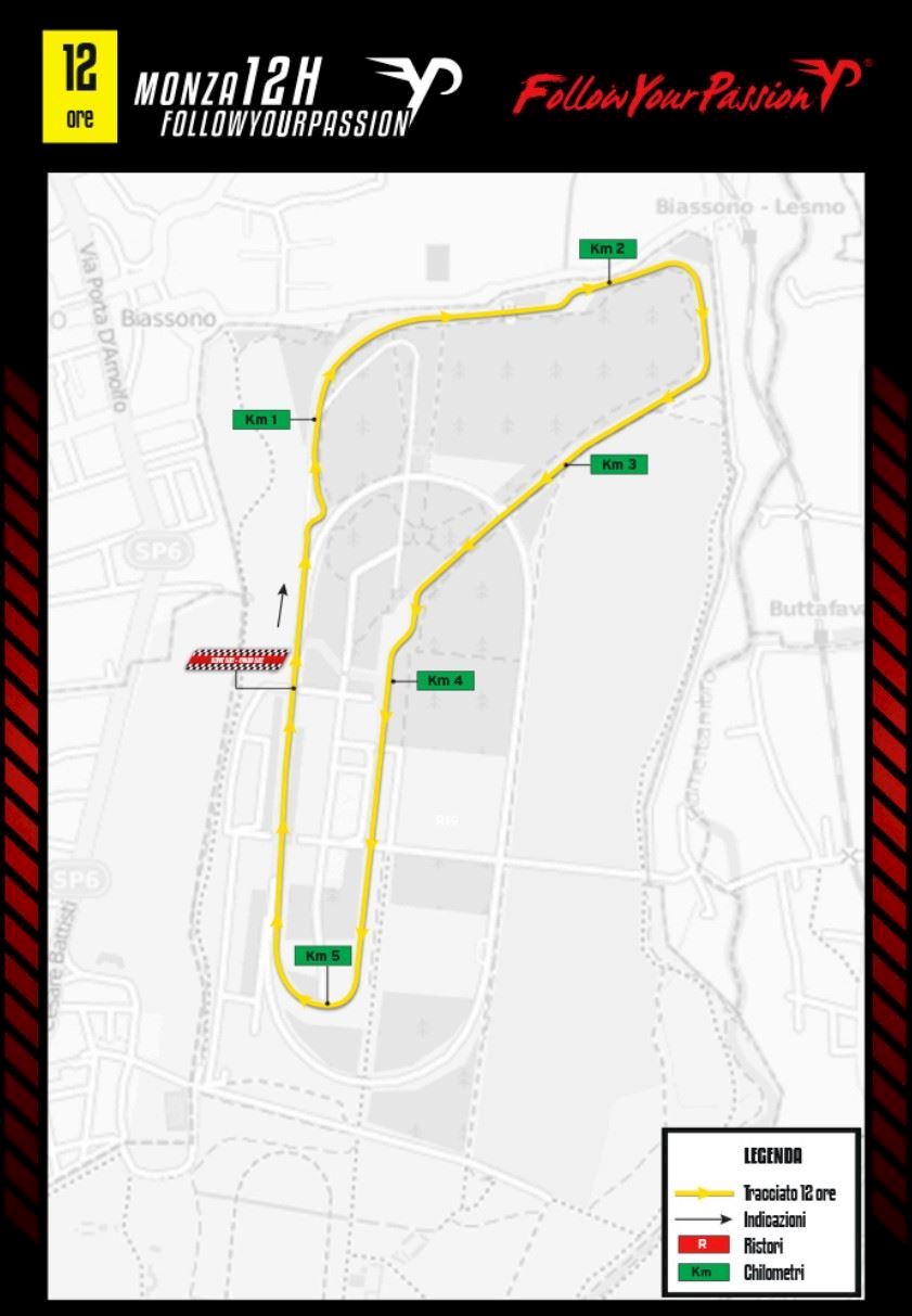 Monza12H Cycling Marathon 路线图