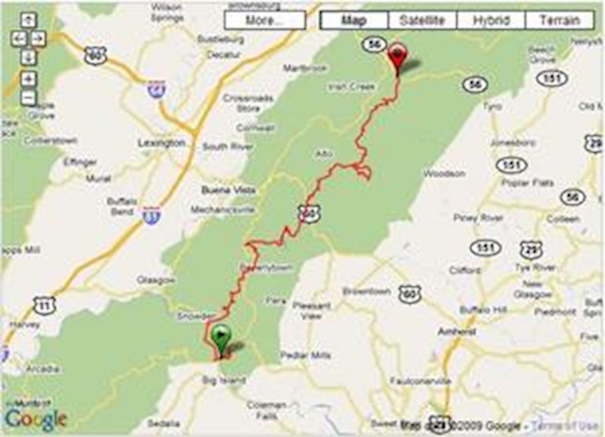 Mountain Masochist Trail Run Route Map
