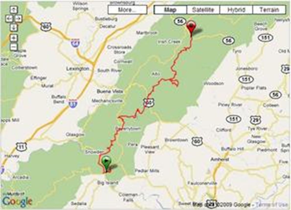 Mountain Masochist Trail Run MAPA DEL RECORRIDO DE