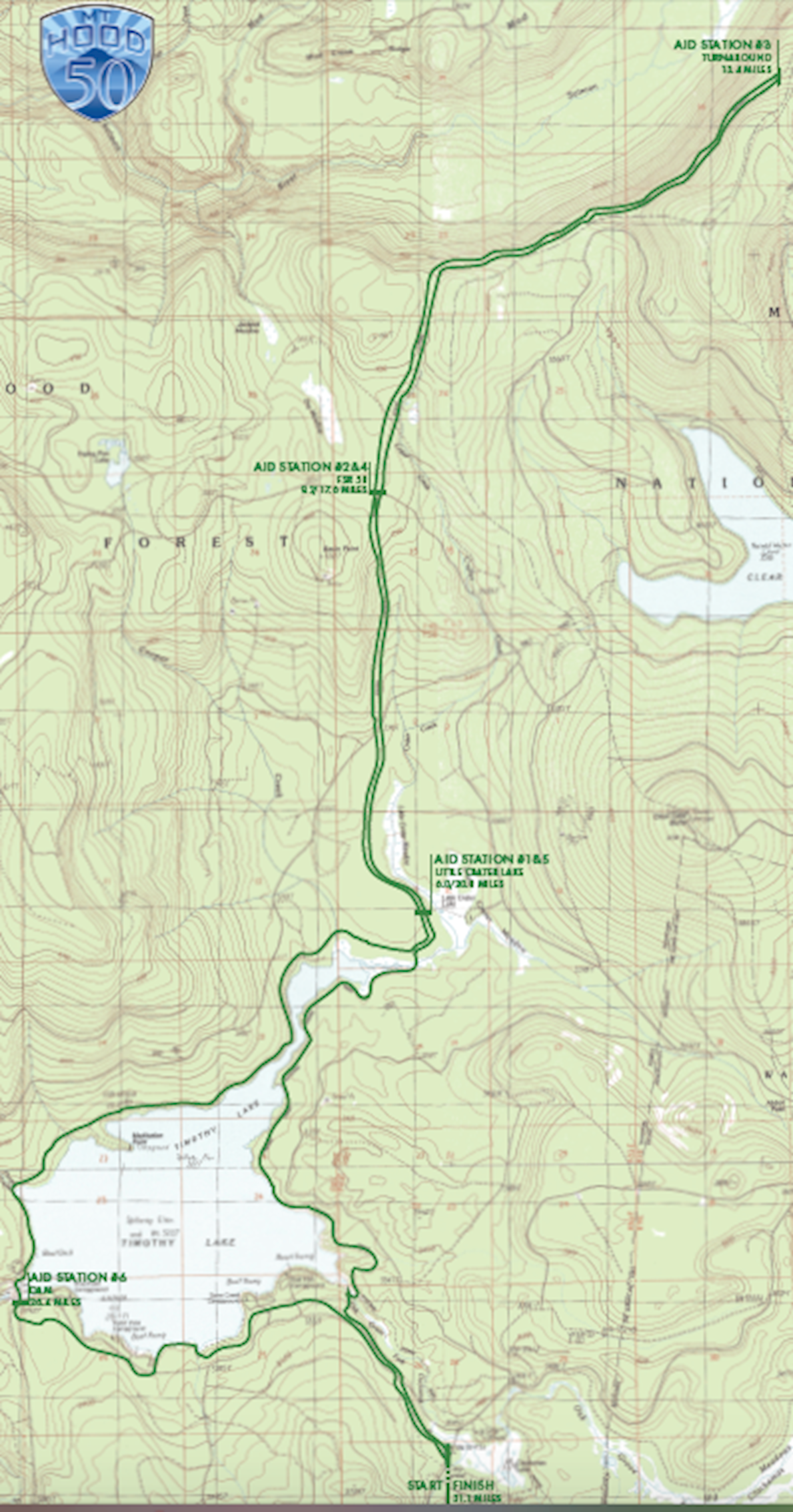 Mt. Hood 50km 路线图