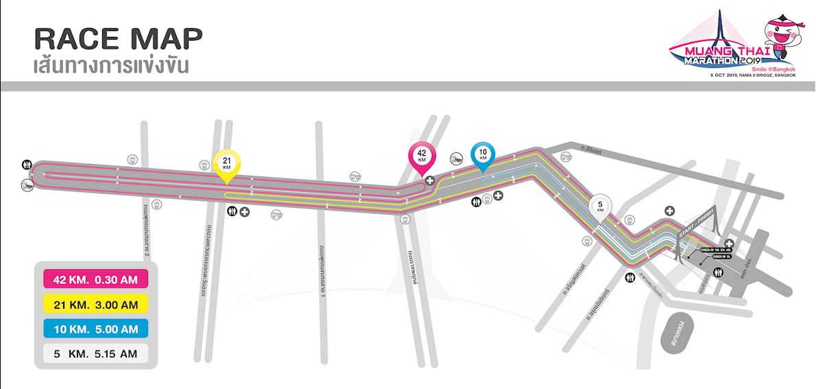 Muang Thai Marathon Bangkok Mappa del percorso