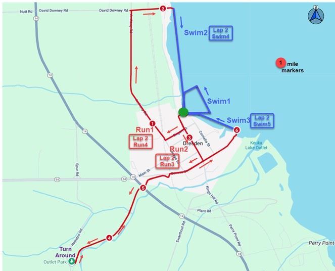 Mudskipper US Seneca Lake - Dresden MAPA DEL RECORRIDO DE
