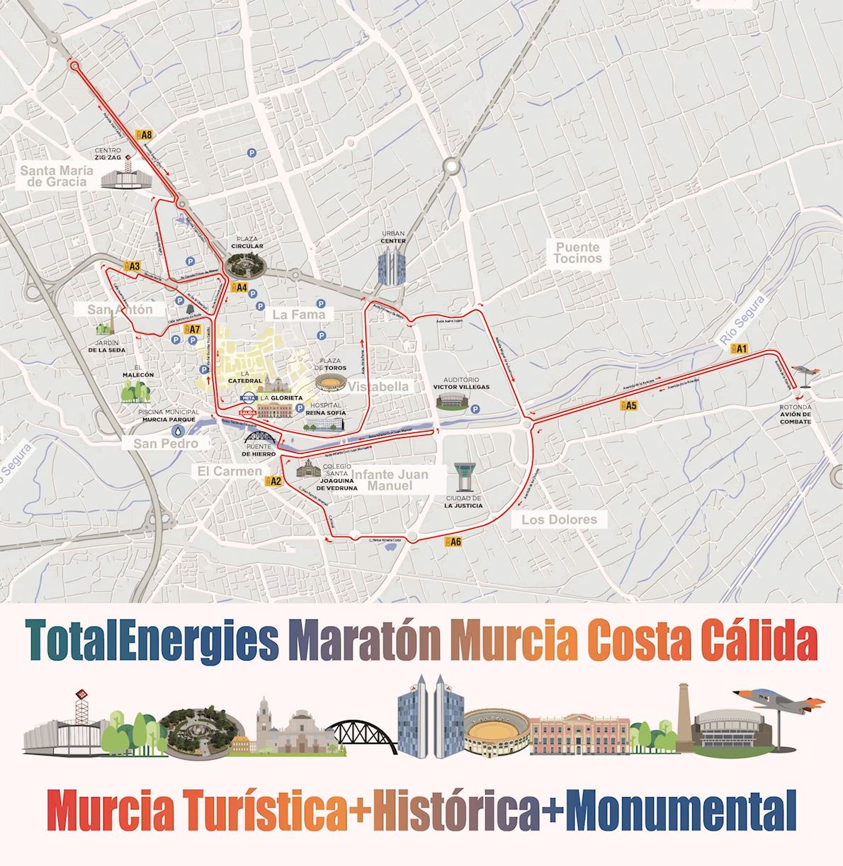 TotalEnergies Murcia Marathon Costa Calida  MAPA DEL RECORRIDO DE