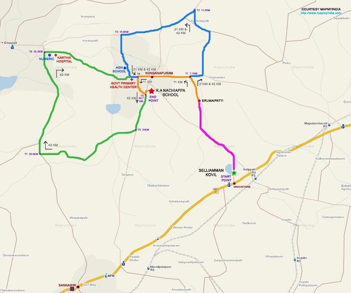 Mutthu Marathon Route Map