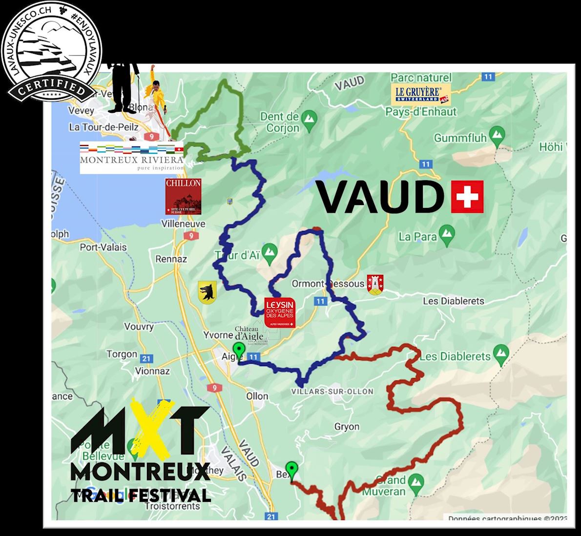 MXTREME Montreux Trail Festival Routenkarte