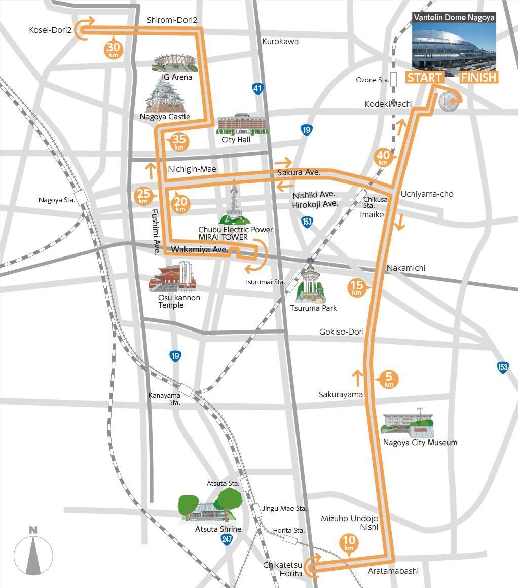 Nagoya Women's Marathon 路线图