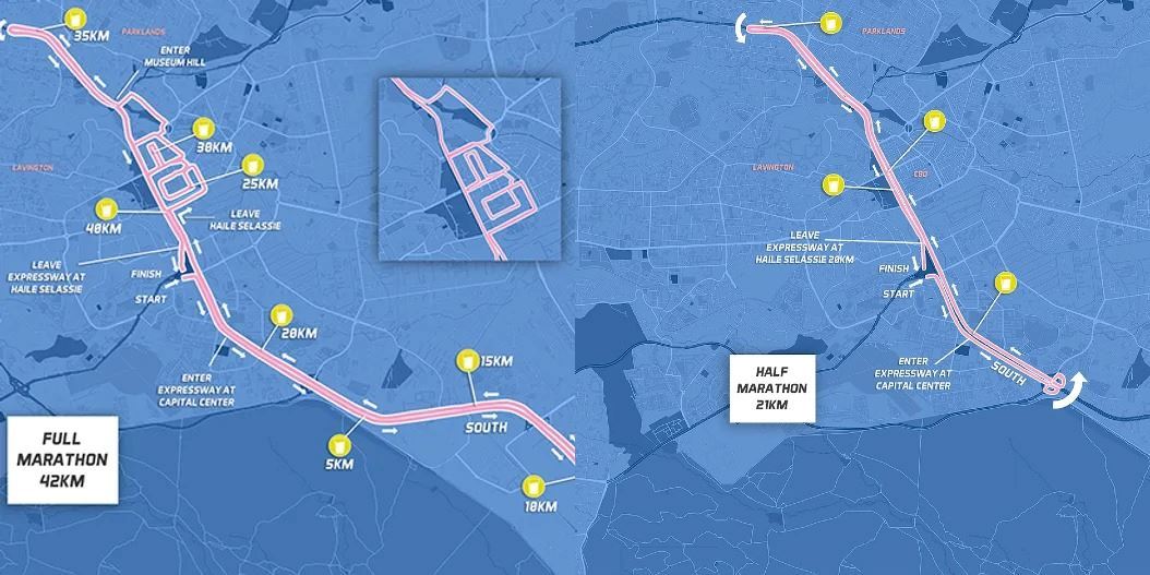 Nairobi City Marathon Mappa del percorso