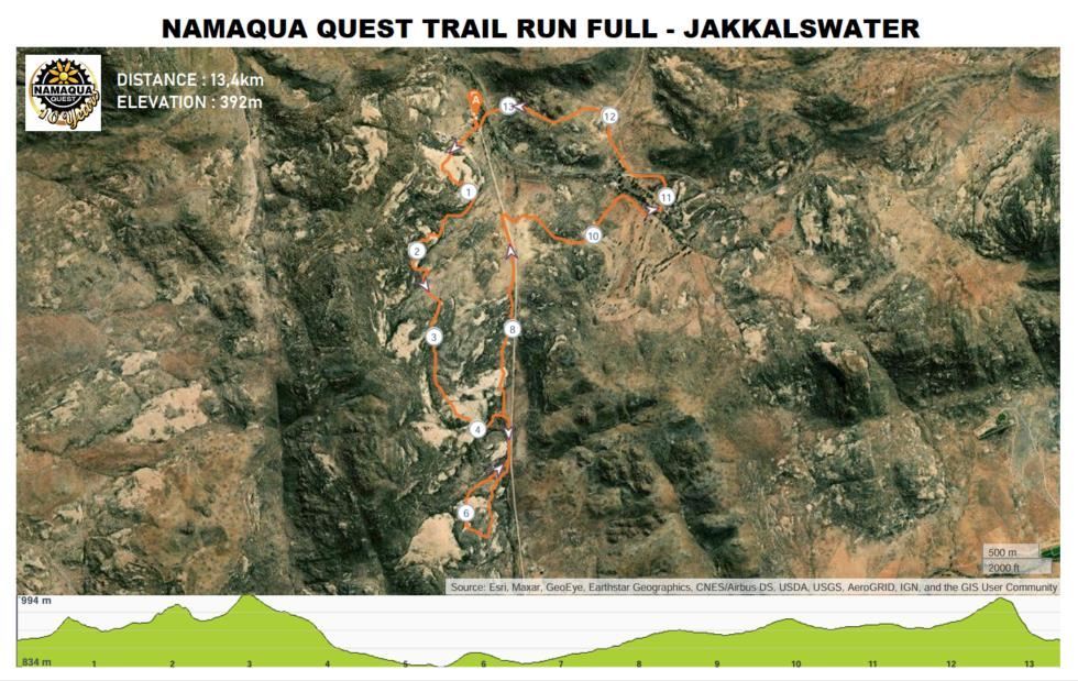 Namaqua Quest Trail Running Stage Race Route Map