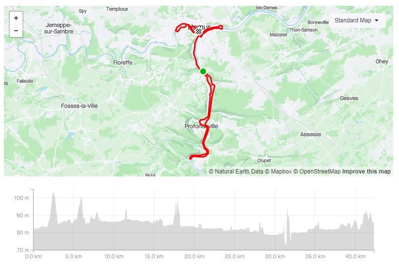Namur International Marathon Route Map