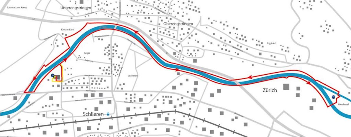 Neujahrsmarathon Zürich Routenkarte