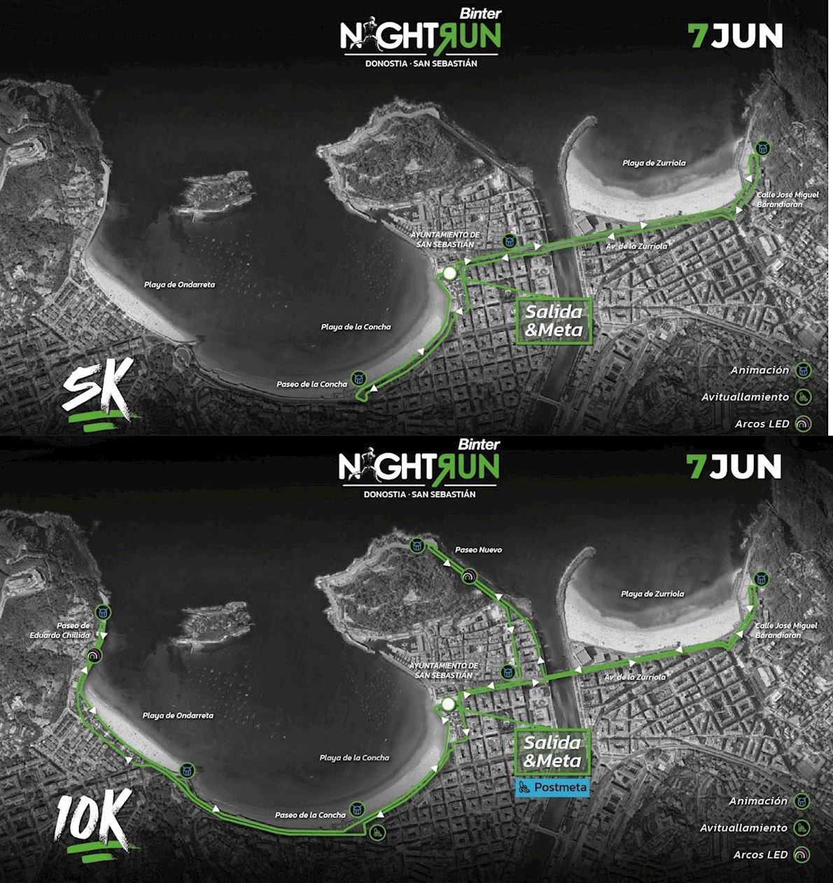 Binter Night Run Donostia - San Sebastián MAPA DEL RECORRIDO DE