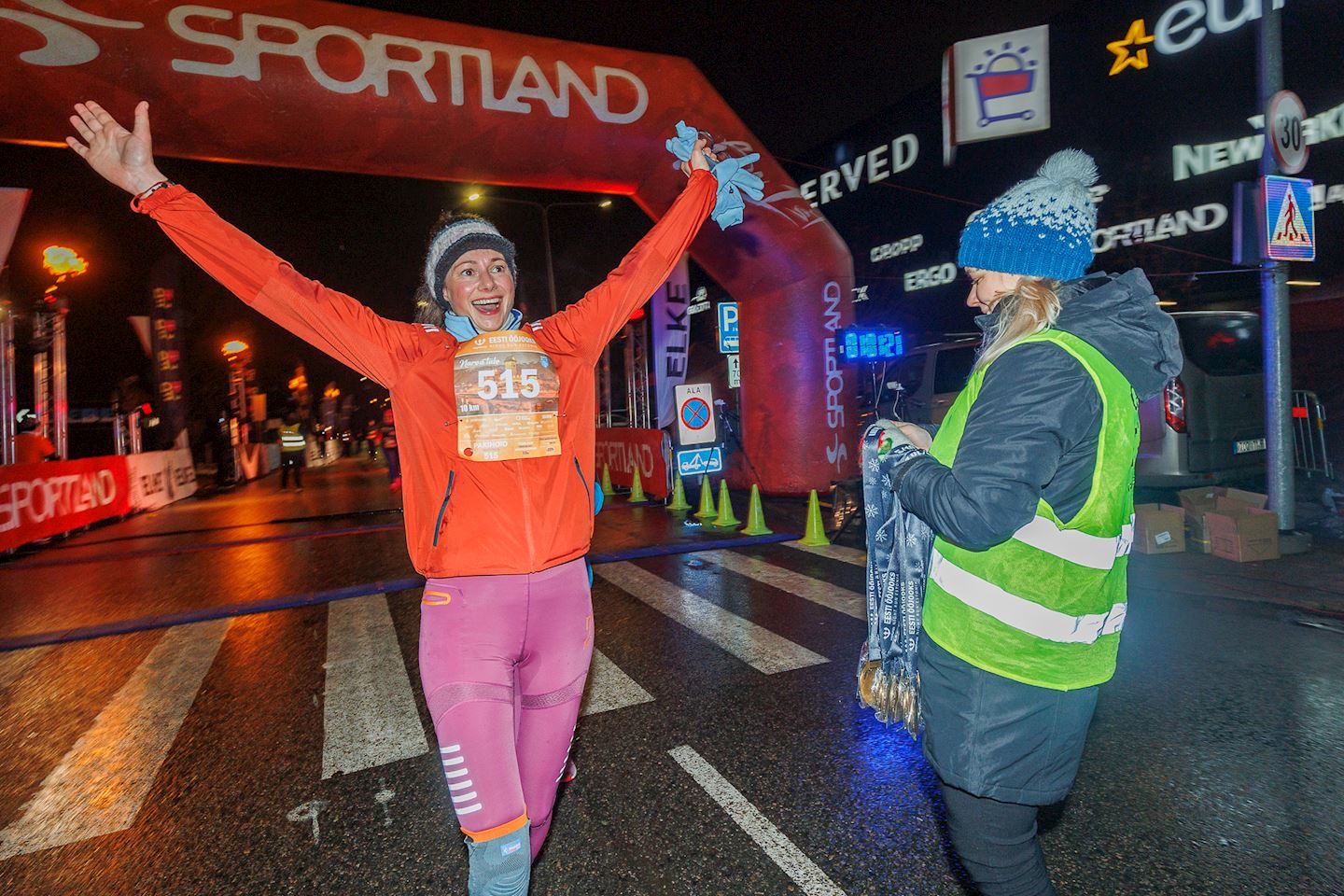 night run estonia narva winter