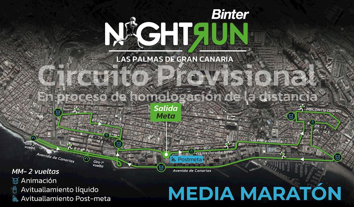 Night Run Las Palmas de Gran Canaria MAPA DEL RECORRIDO DE