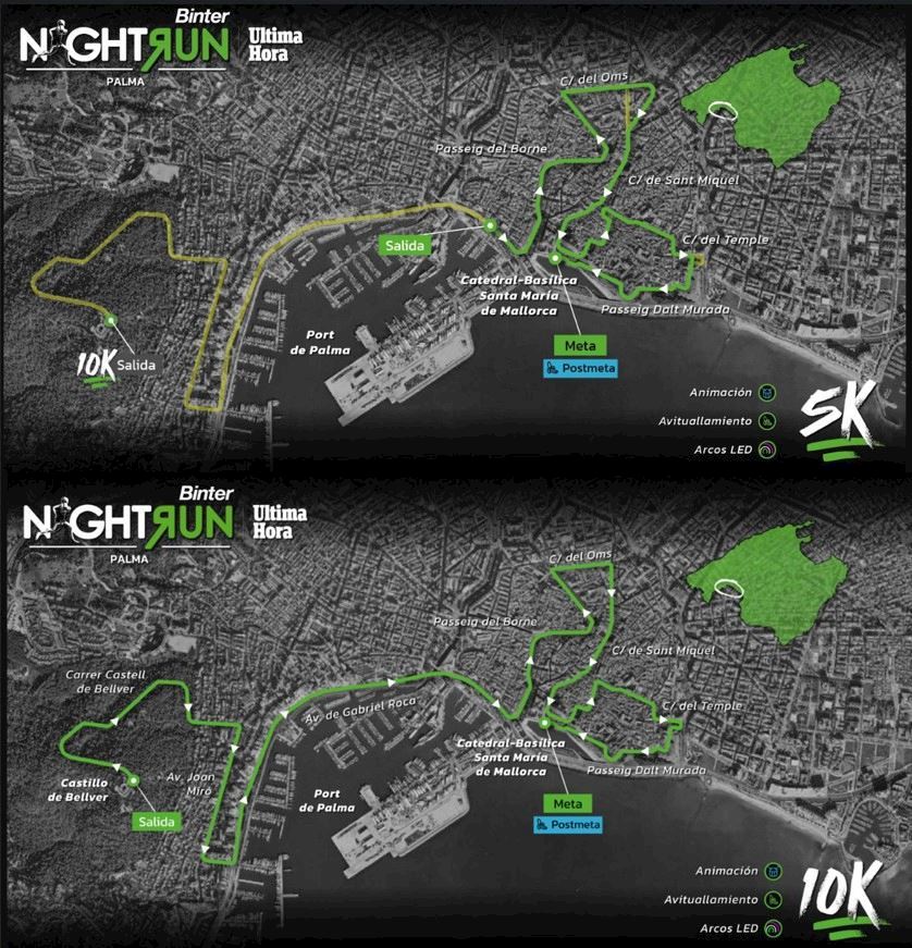 Binter Night Run Palma de Mallorca Route Map