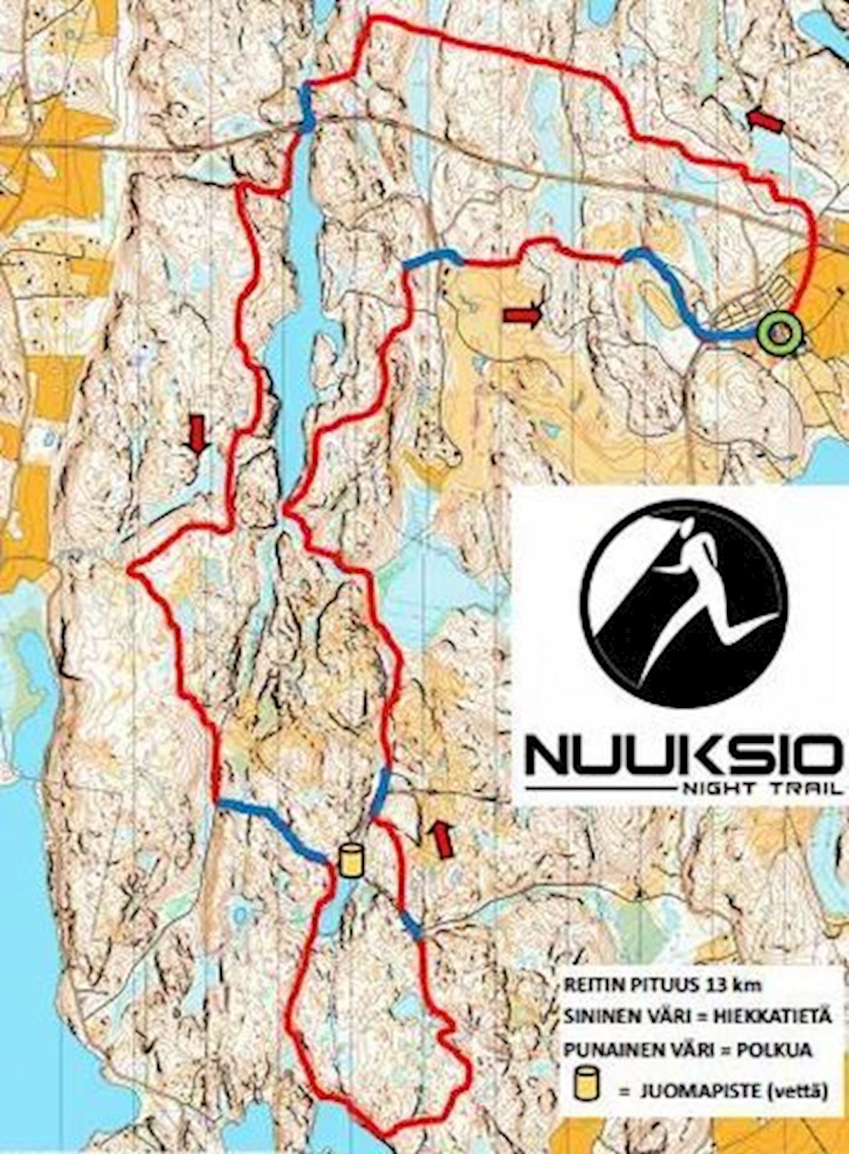 Nuuksio Night Trail 路线图