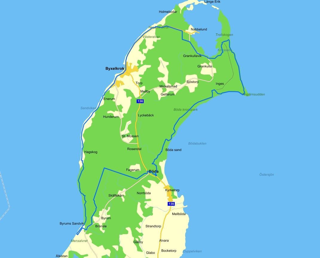 Öland Ultra Trail MAPA DEL RECORRIDO DE