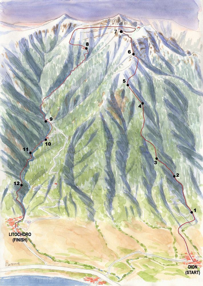 Olympus Marathon Route Map