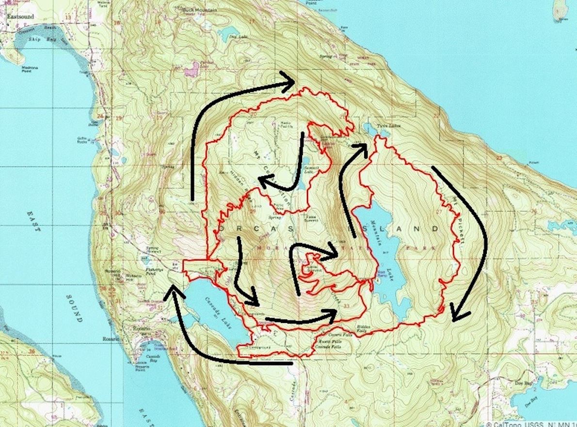 Orcas Island 100 Route Map