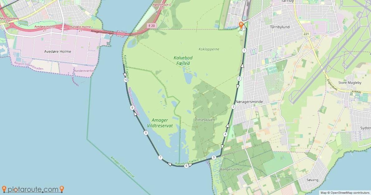 Ørestad Half Marathon Mappa del percorso