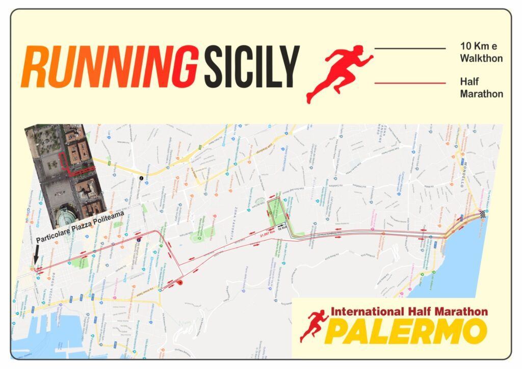 Palermo International Half Marathon & 10K Routenkarte