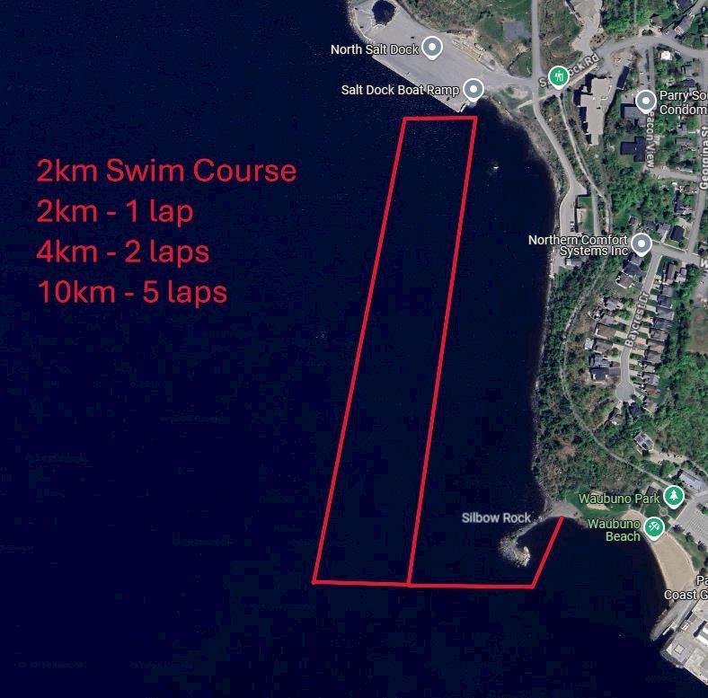 Mudskipper Ontario SwimRun Championships and Parry Sound Open Water Swim  Mappa del percorso