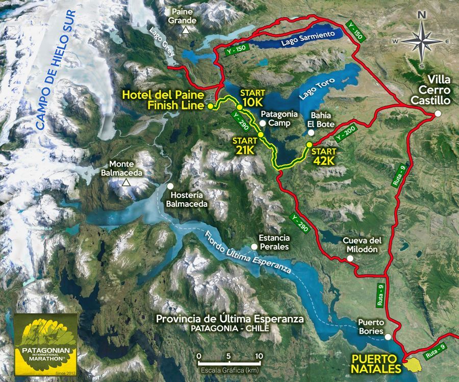 Patagonian International Marathon Mappa del percorso