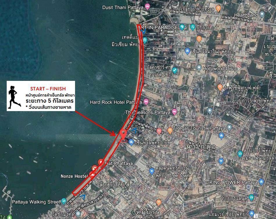 Pattaya International Bikini Beach Race MAPA DEL RECORRIDO DE