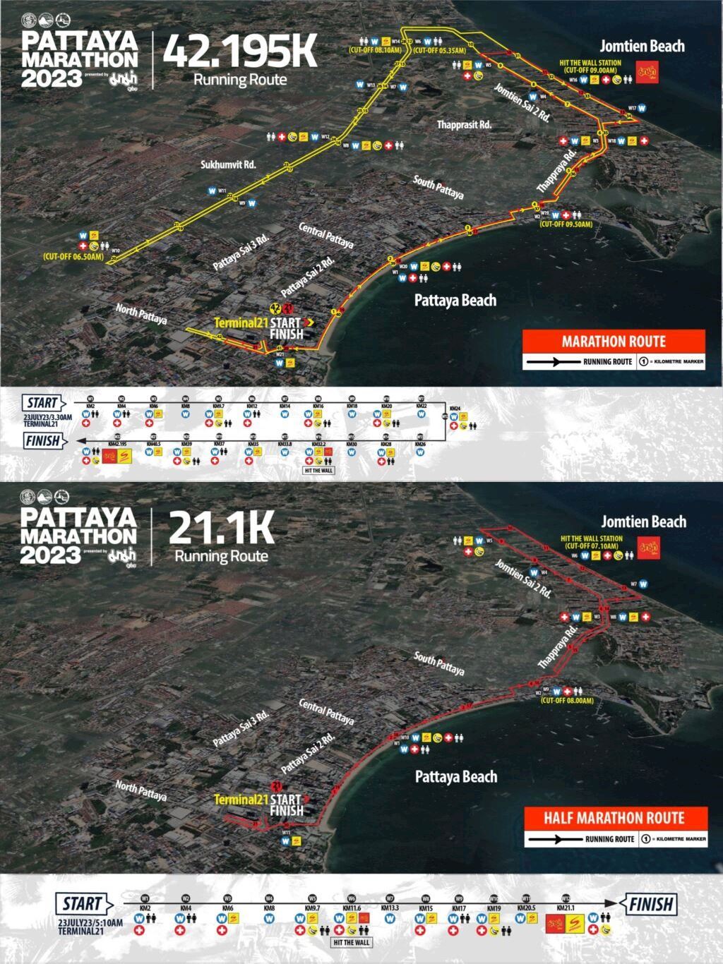 Pattaya Marathon Mappa del percorso