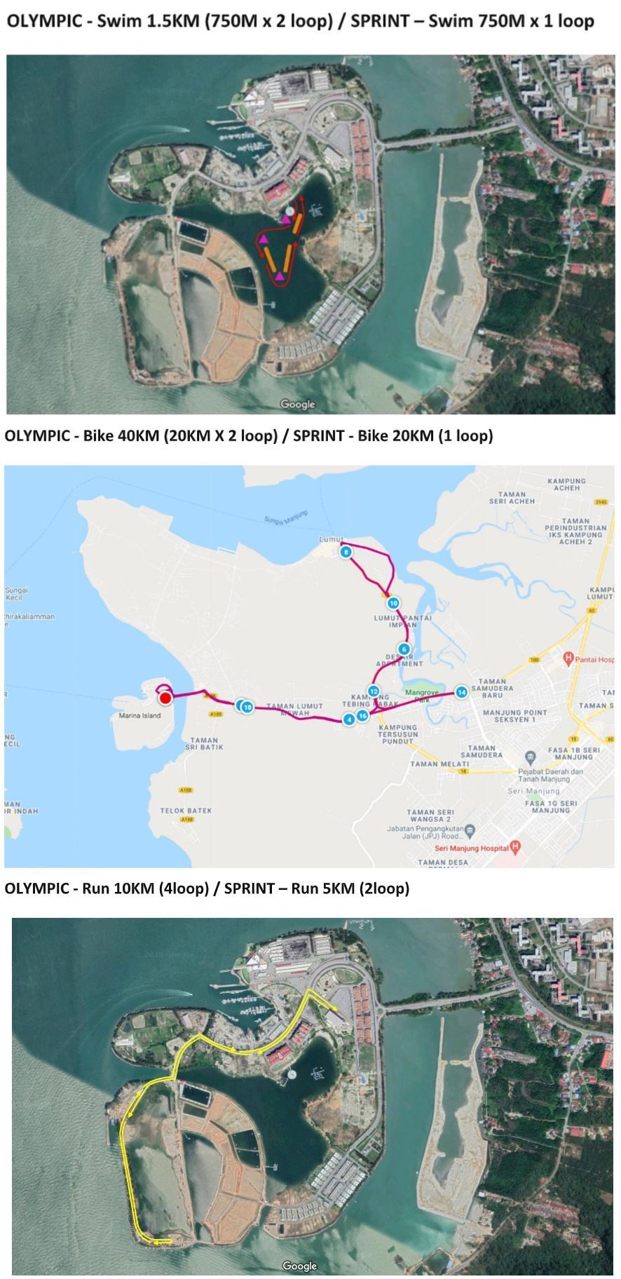Perak Triathlon Mappa del percorso