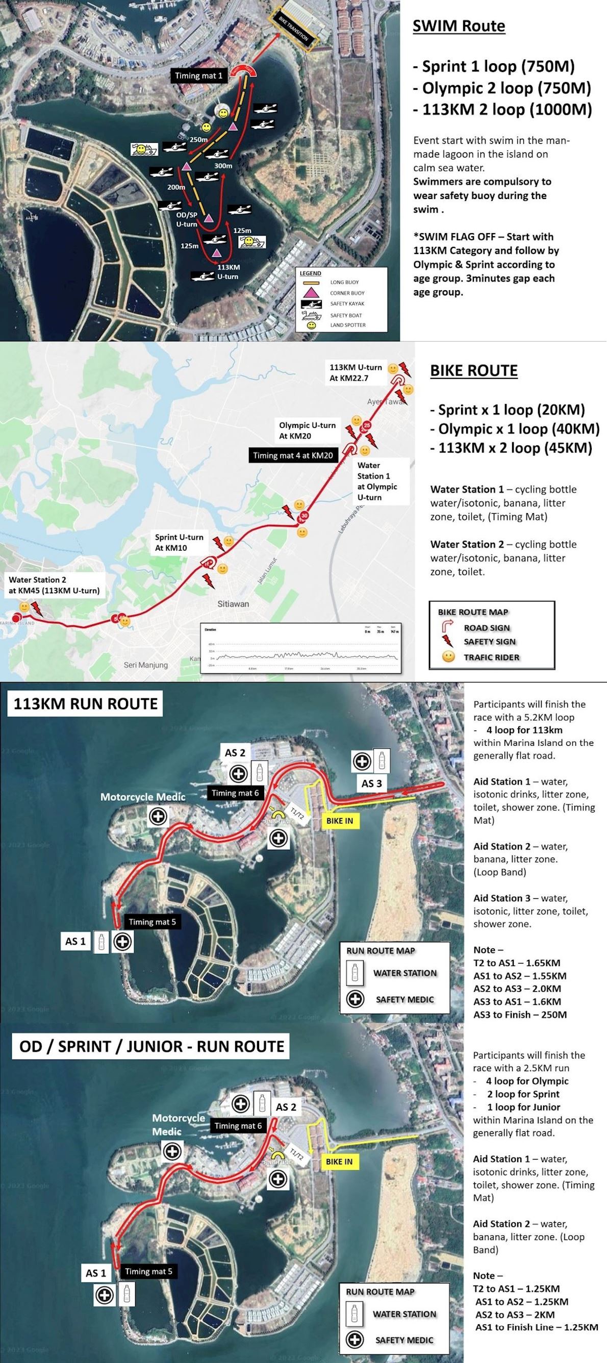 Perak Triathlon MAPA DEL RECORRIDO DE