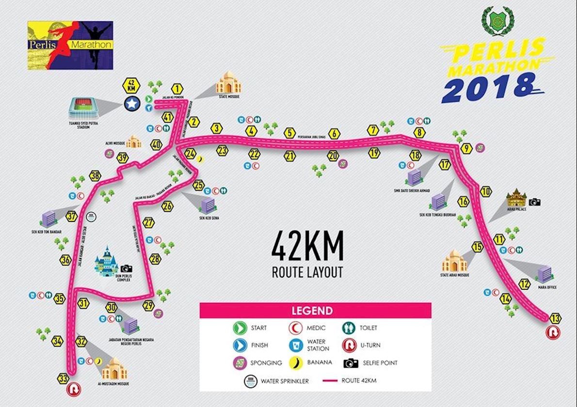 Perlis Marathon Mappa del percorso