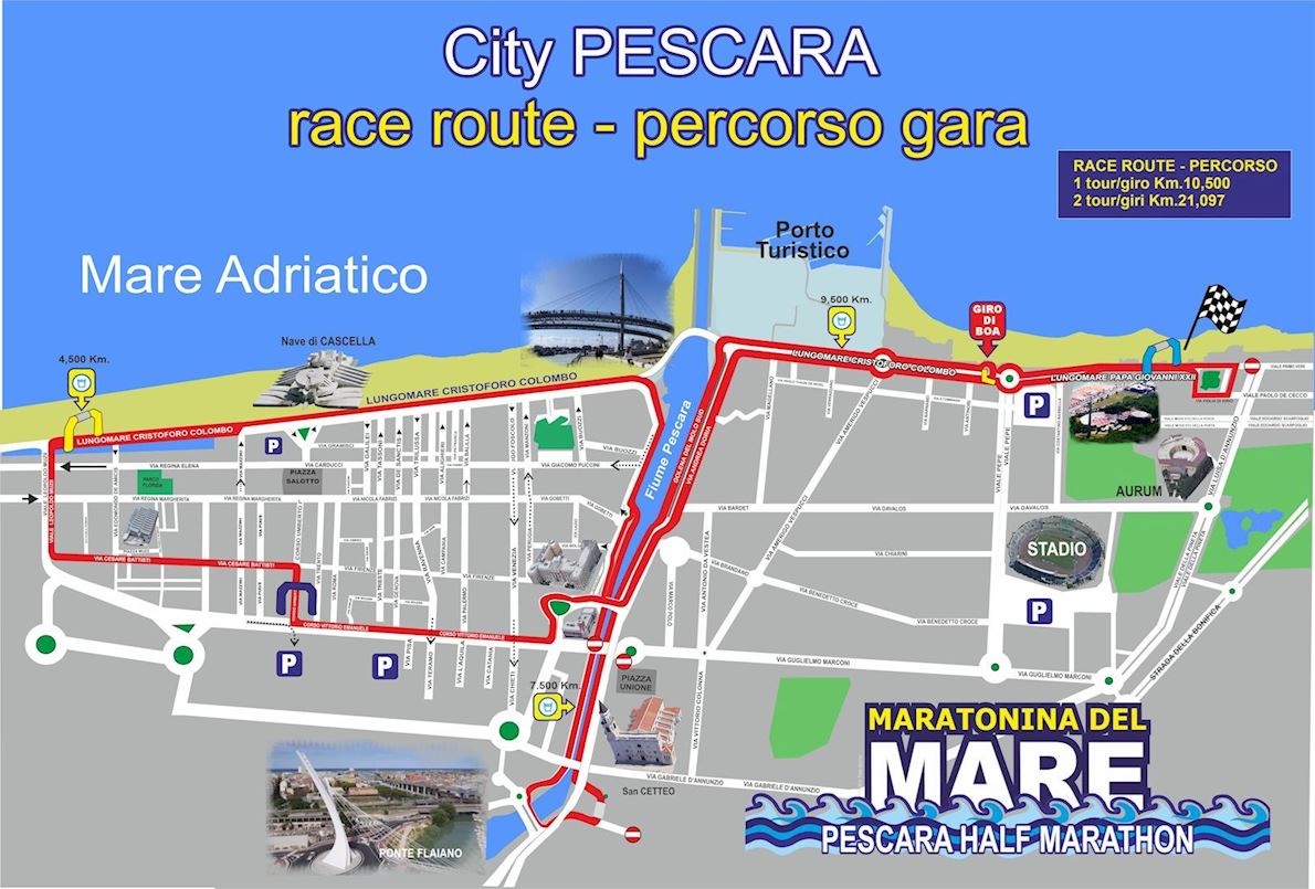 Maratonina del Mare (Pescara Half Marathon) Route Map