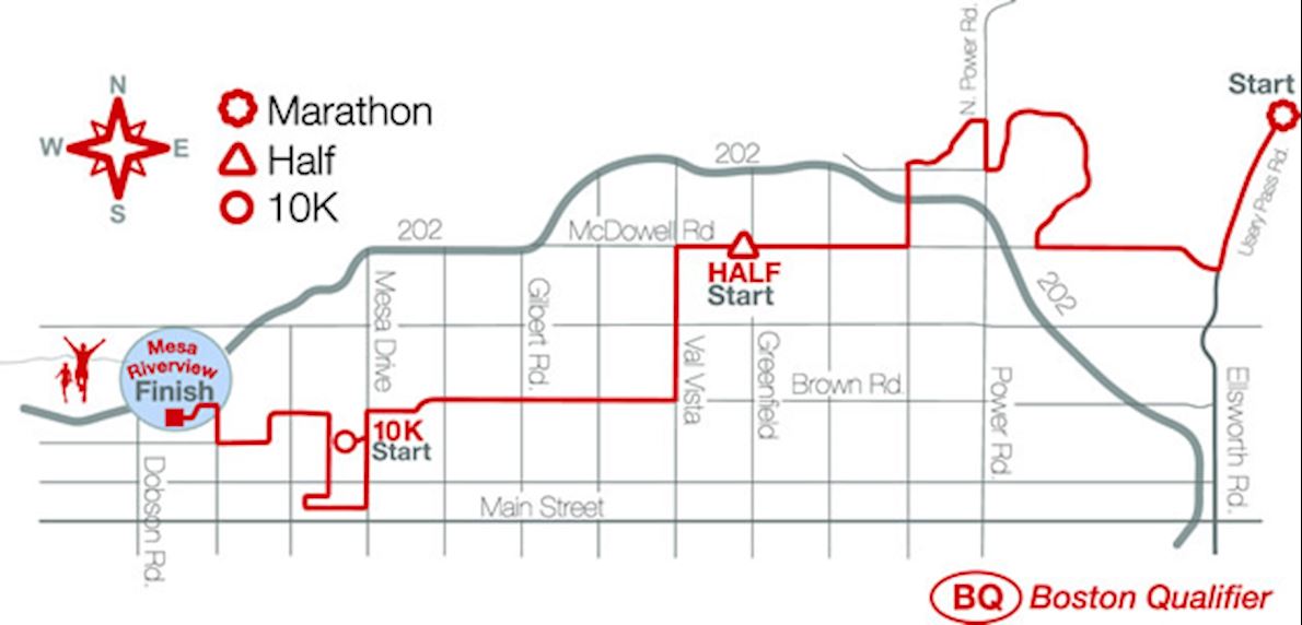 Phoenix Marathon Course Map 1190 