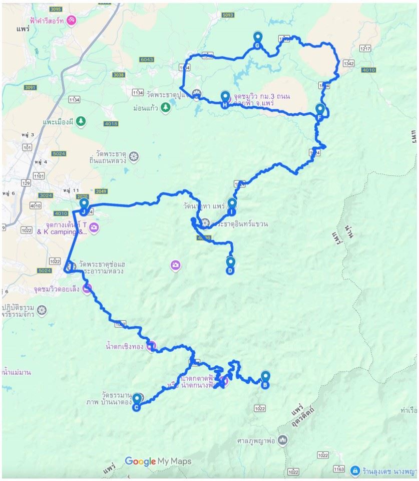 Phrae Ultra 100 Route Map