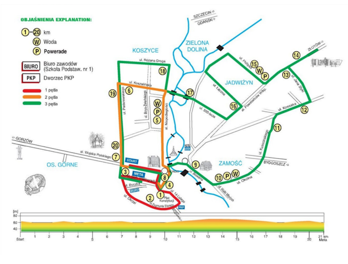 Pila Half Marathon Mappa del percorso