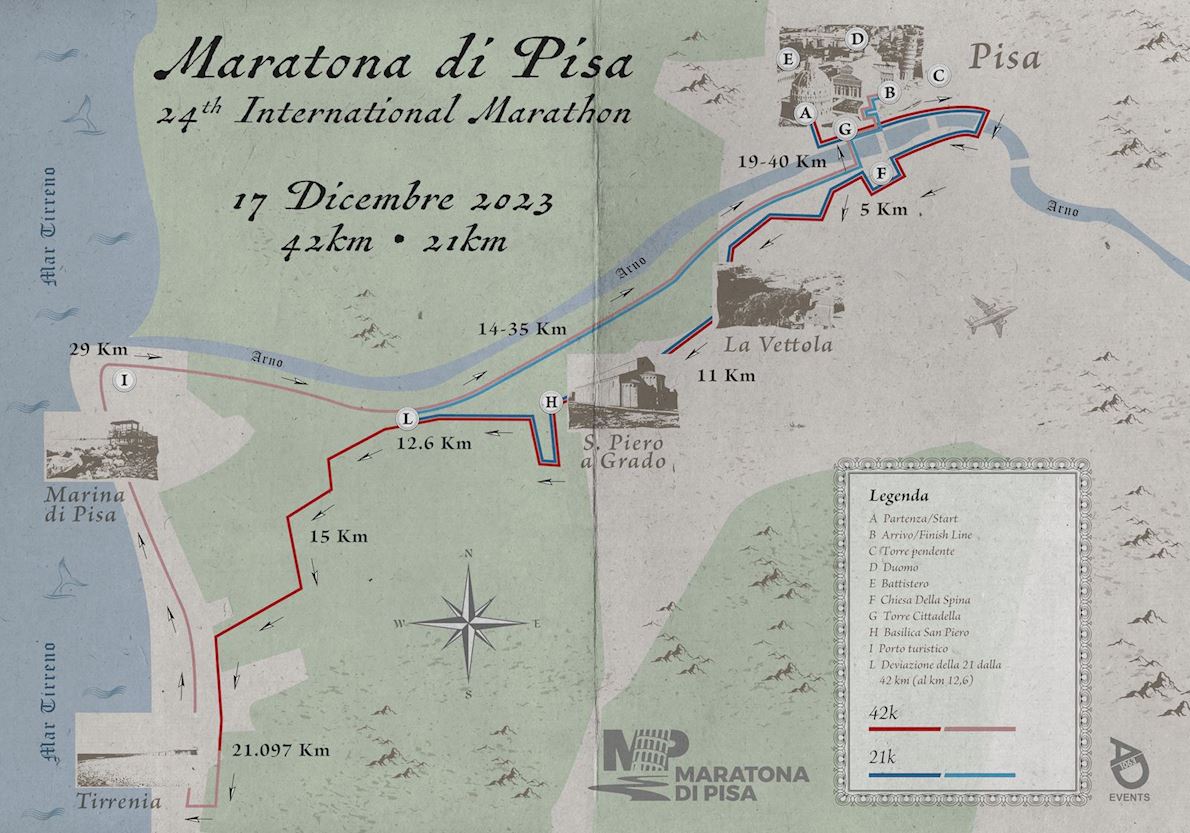 Pisa Marathon Route Map