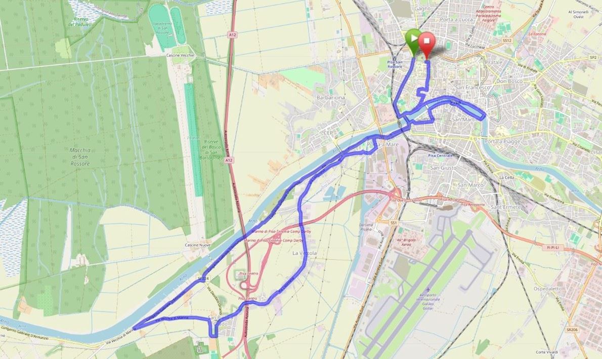 Maratona di Pisa Route Map